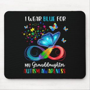 Tapis De Souris Je Porte Du Bleu Pour Ma Petite-Fille Autisme Gran