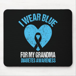 Tapis De Souris Je Porte Du Bleu Pour Mon Grand-Mère Gran De Sensi