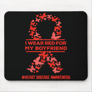 Tapis De Souris Je Porte Du Rouge Pour La Sensibilisation À La Mal