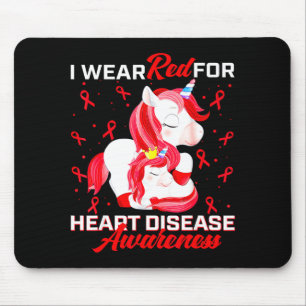 Tapis De Souris Je porte du rouge pour la sensibilisation au ruban