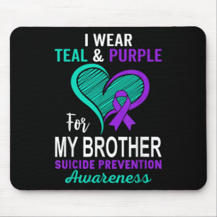 Tapis De Souris Je porte du sarcelle violet en mémoire du suicide
