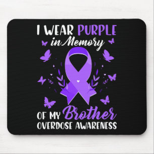 Tapis De Souris Je Porte Du Violet En Mémoire Pour Mon Frère Surdo