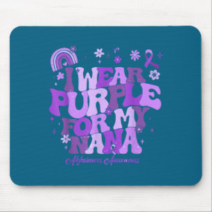 Tapis De Souris Je porte du violet pour la maladie d'Alzheimer de