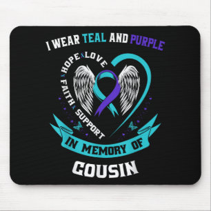 Tapis De Souris Je Porte Le Turquoise Et Le Violet Pour Ma Cousin
