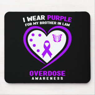 Tapis De Souris Je Porte Le Violet Pour Mon Frère En Droit Surdose