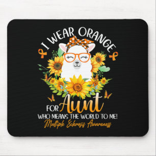 Tapis De Souris Je Porte Orange Pour Ma Tante Ms Awareness Llama S