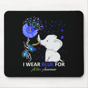 Tapis De Souris Je Porte Sensibilisation sur l'autisme Bleue Joli