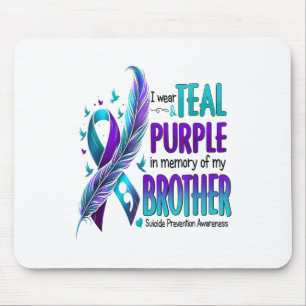 Tapis De Souris Je Porte Turquoise &amp; Purple Pour Mon Frère Sui