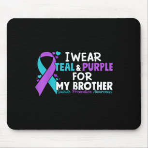 Tapis De Souris Je Porte Turquoise &amp; Purple Pour Mon Frère Sui