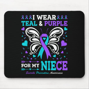 Tapis De Souris Je Porte Turquoise & ; Violet Pour Ma Nièce