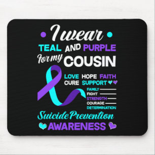 Tapis De Souris Je Porte Turquoise Et Violet Pour Mon Cousin Suici