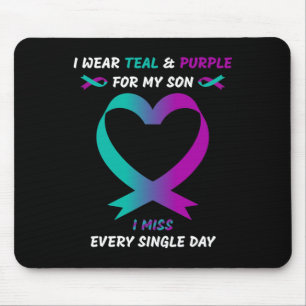 Tapis De Souris Je Porte Turquoise Et Violet Pour Mon Fils Je Manq