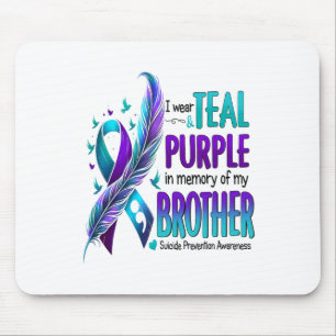 Tapis De Souris Je Porte Turquoise Et Violet Pour Mon Frère Suicid