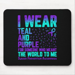 Tapis De Souris Je Porte Turquoise Et Violet Pour Quelqu'Un Qui Ve