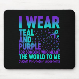 Tapis De Souris Je Porte Turquoise Et Violet Pour Quelqu'Un Qui Ve