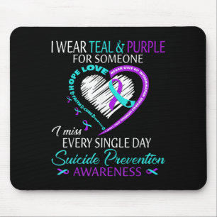 Tapis De Souris Je Porte Turquoise Et Violet Pour Quelqu'Un Suicid