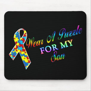 Tapis De Souris Je porte un puzzle pour mon fils