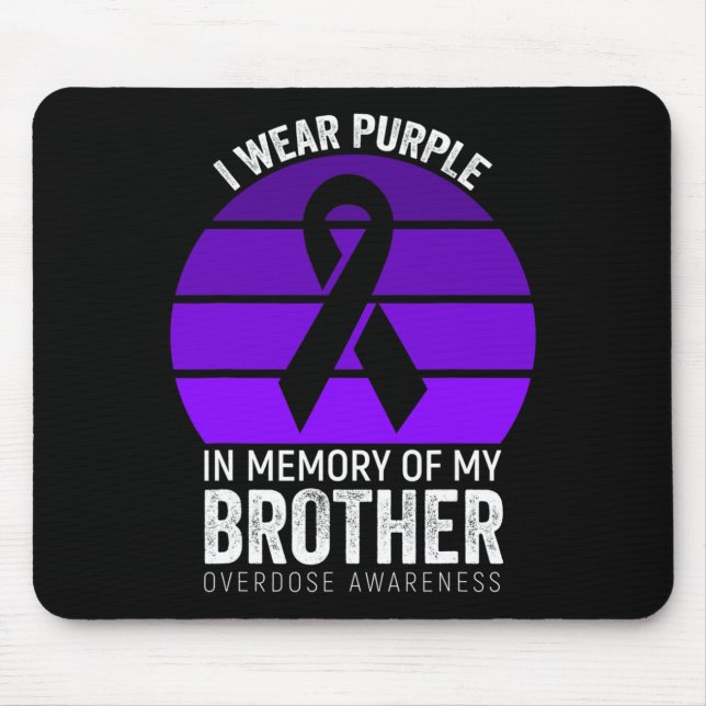 Tapis De Souris Je Porte Violet Surdose Sensibilisation Brun Ruban (Devant)