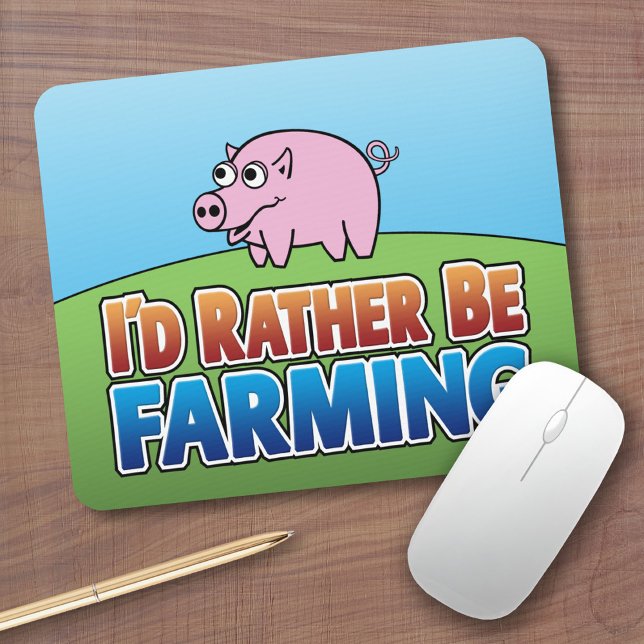 Tapis De Souris Je préférerais faire de l'agriculture ! (Agricultu (Cute Farm Animal Mousepad)