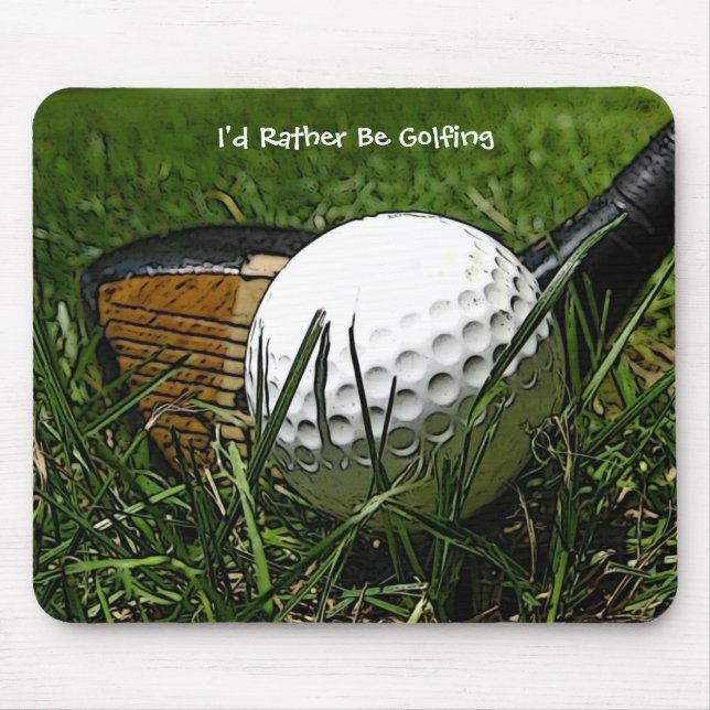 Tapis De Souris Je Préférerais Faire Du Golf Mousepad (Devant)