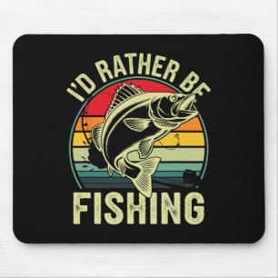 Tapis De Souris Je préférerais pêcher rétro vintage pêcheur en ple