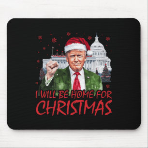 Tapis De Souris Je serai à la maison pour Noël Père Noël drôle Tru