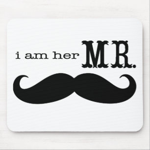 Tapis De Souris Je suis Son M. Mustache Grooms Cadeaux