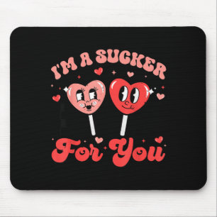 Tapis De Souris Je suis un amateur de vous cœur de bonbon groovy R