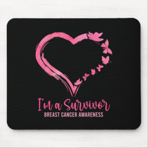 Tapis De Souris Je Suis Un Survivant Chemise Rose Papillon Coeur C