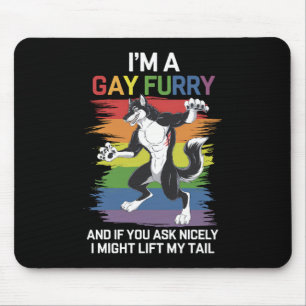 Tapis De Souris Je suis une fierté LGBTQ arc-en-ciel renard furry 