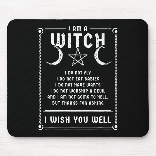 Tapis De Souris Je Suis Une Sorcière Wicca Halloween Costume Pagan (Devant)