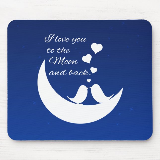 Tapis De Souris Je t'aime à la lune et au dos (Devant)