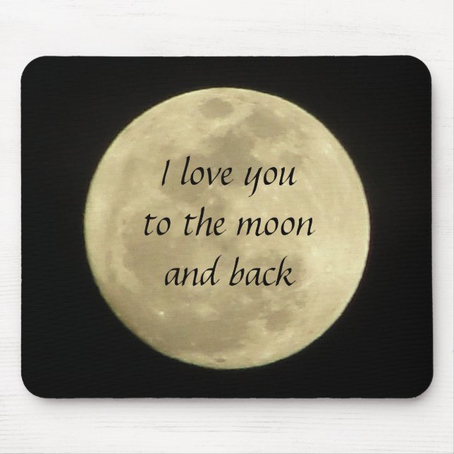 Tapis De Souris Je t'aime à la lune et au mousepad arrière (Devant)