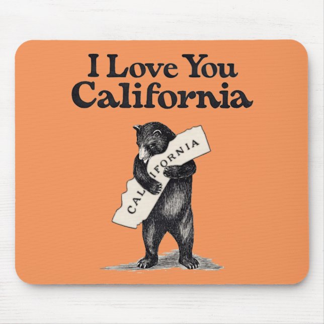 Tapis De Souris Je t'aime étreinte d'ours de la Californie (Devant)