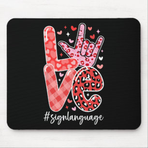 Tapis De Souris Je t'aime Langue des Signes Asl Saint-Valentin Sou