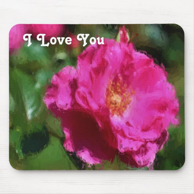 Tapis De Souris Je T'Aime Rose Rose (Devant)