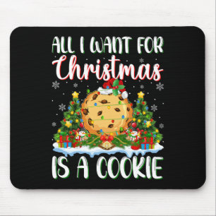 Tapis De Souris Je Veux Pour Noël Est Un Cookie Xmas Lumières Arbr