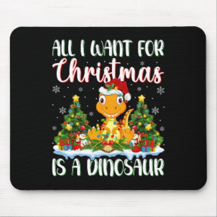 Tapis De Souris Je Veux Pour Noël Est Un Dinosaure Lumière Arbre D