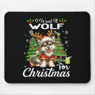 Tapis De Souris Je Veux Un Loup Pour Noël De Mignons Cadeaux Noël