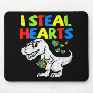 Tapis De Souris Je vole Coeurs Trex Dinosaur Enfants Garçons Autis