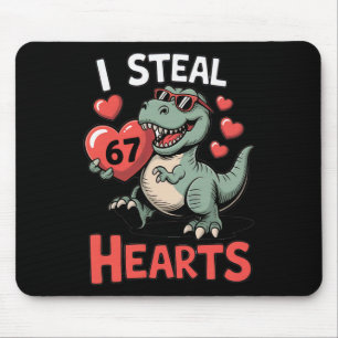 Tapis De Souris Je vole des cœurs 67 Saint-Valentin 67 Meme 6 7 T-