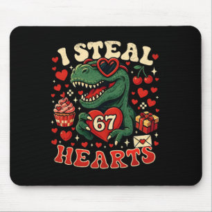 Tapis De Souris Je vole des cœurs 67 T-rex de la Saint-Valentin dr