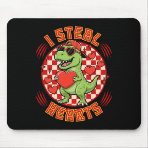 Tapis De Souris Je vole des cœurs Rétro à carreaux Saint-Valentin 