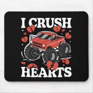 Tapis De Souris J'écrase les coeurs Saint-Valentin Monster Truck