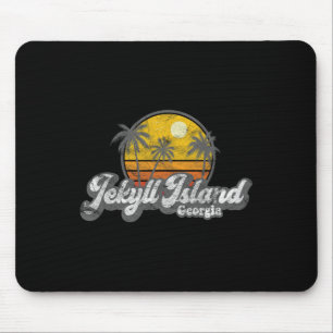 Tapis De Souris Jekyll Island Ga 70's Rétro Pêche Bateau Plage 