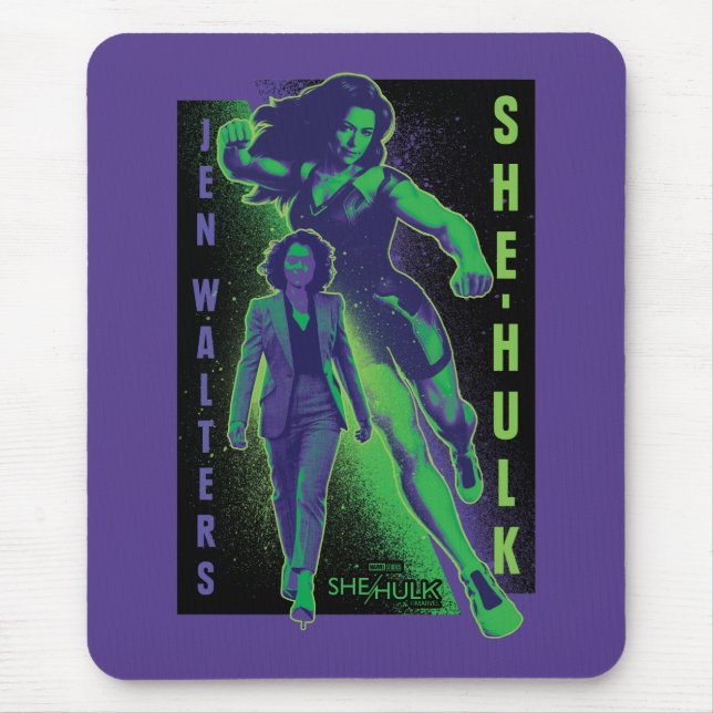 Tapis De Souris Jennifer Walters She-Hulk Dual Pose Graphique (Devant)