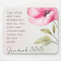 Jeremiah 33:3 Rose Rose Coeur Souris Pad