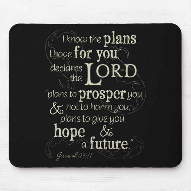 Tapis De Souris Jérémie 29:11 Encourager la Bible Verse (Devant)