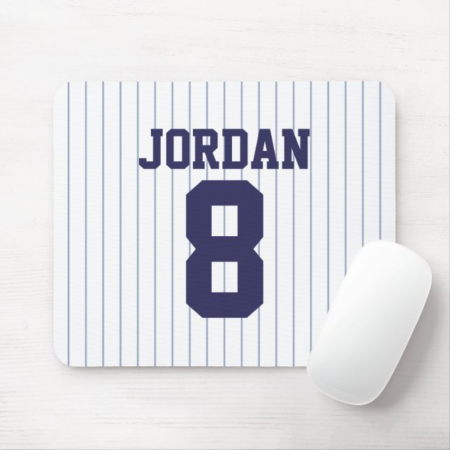 Tapis De Souris Jersey de baseball avec nom et numéro personnalisé (Avec souris)