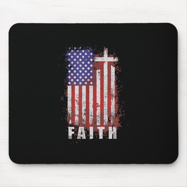 Tapis De Souris Jésus amour | Foi chrétienne patriotique Jésus USA (Devant)